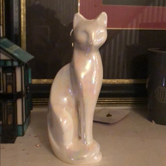 Vintage Art Deco Siamese Cat Ceramic Figure 8”